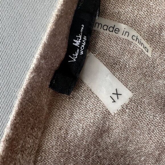 5 for $45 Vila Milano Poncho Cover Up Sweater Women Size 1X Beige - Picture 5 of 6